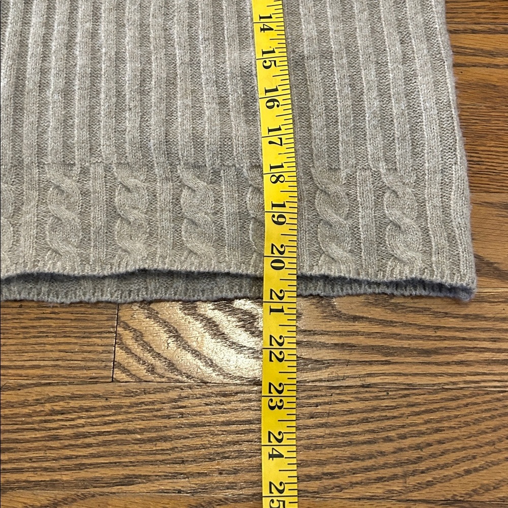 Rain + Rose Sweater Women’s M Tan Cable Knit Wool-Blend Mock Neck Cozy Cropped - Picture 6 of 12